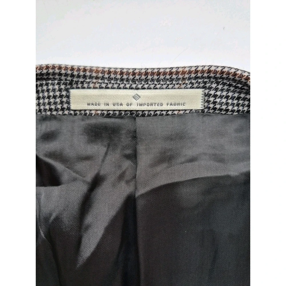 Joseph Abboud Men's 42L Three Button Wool Sports Coat Gray Multi Check